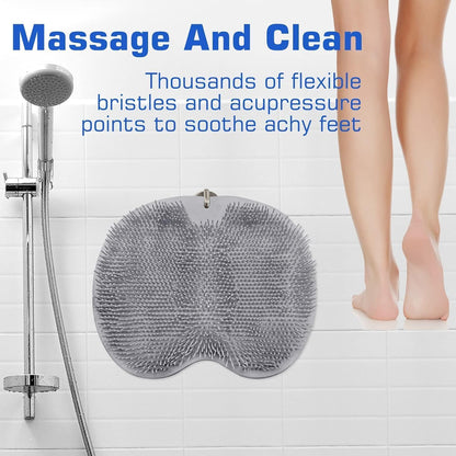 Shower Foot Massager Scrubber Mat & Back Washer