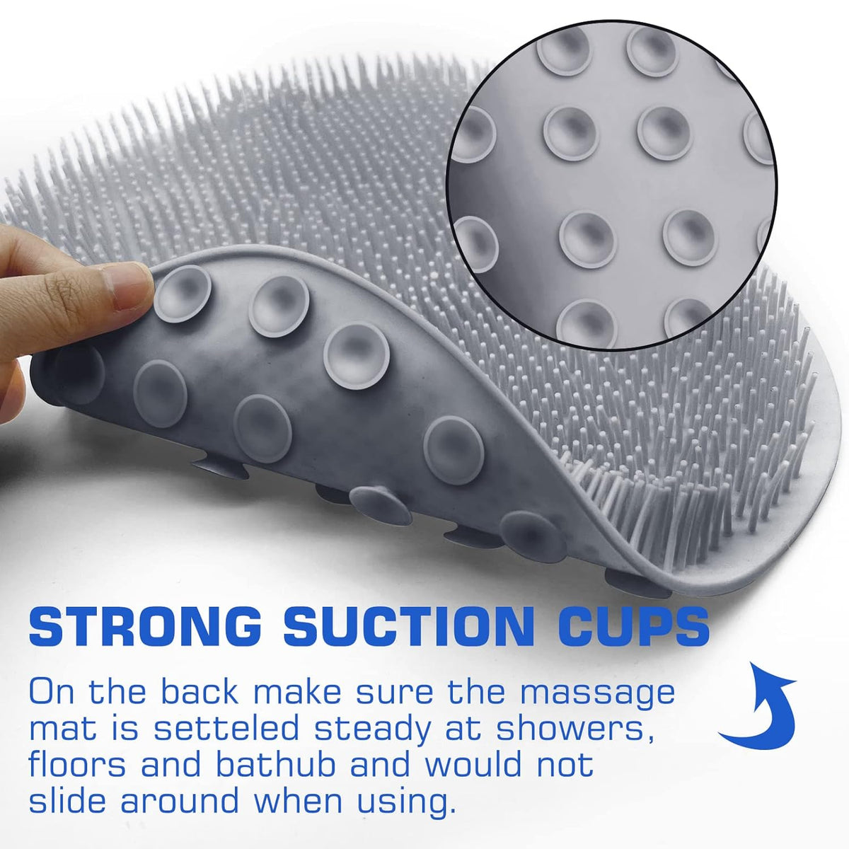 Shower Foot Massager Scrubber Mat & Back Washer