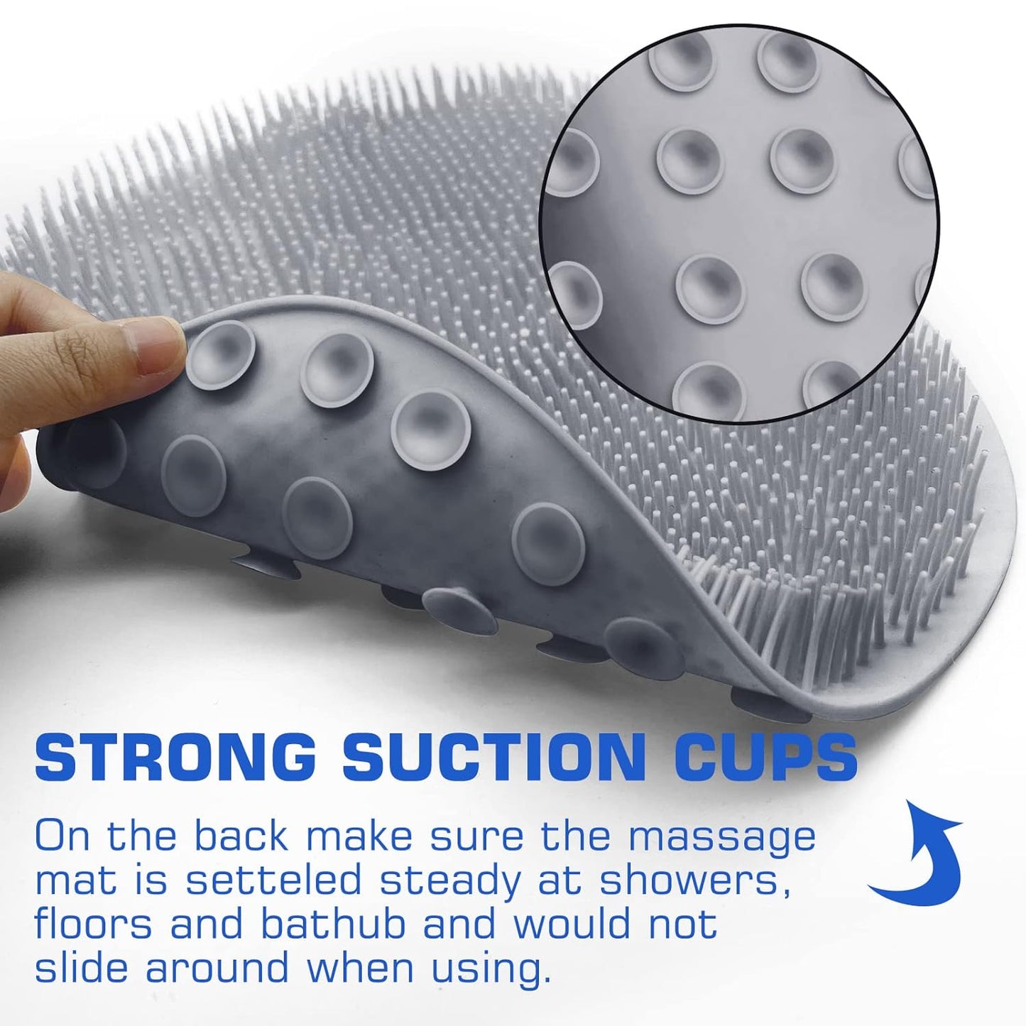 Shower Foot Massager Scrubber Mat & Back Washer