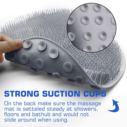 Shower Foot Massager Scrubber Mat & Back Washer