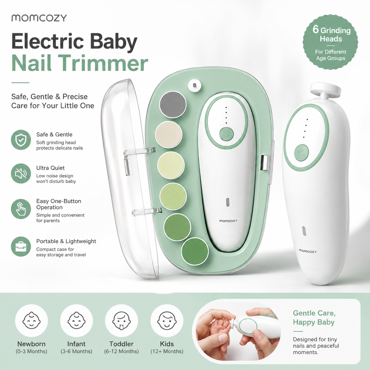 Gentle Baby Nail Trimmer Electric Rechargeable