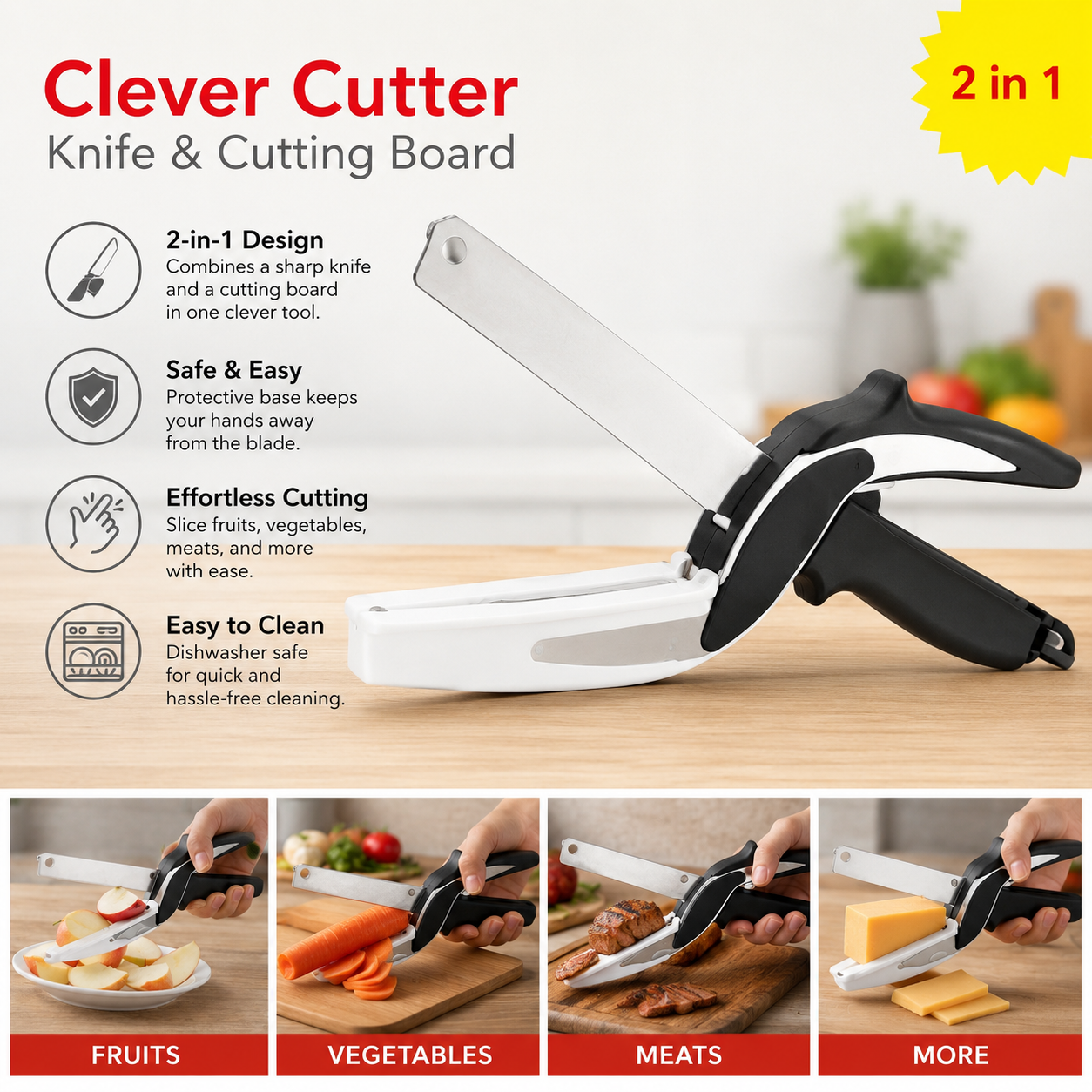 Clever Cutter 2-in-1 kitchen knife