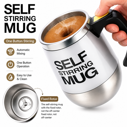 Self Stirring Mug wi Lid Au ATIC Stirring Coffee Cup