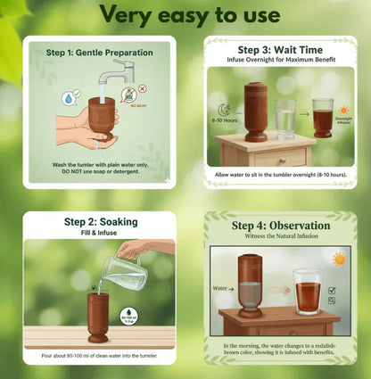 Ayurvedic Vijaysar Wooden Glass  – Natural Sugar Balance Tumbler ✨